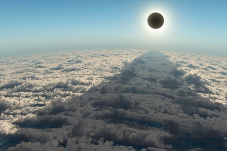 Korona der Sonne, über den Wolken aufgenommen